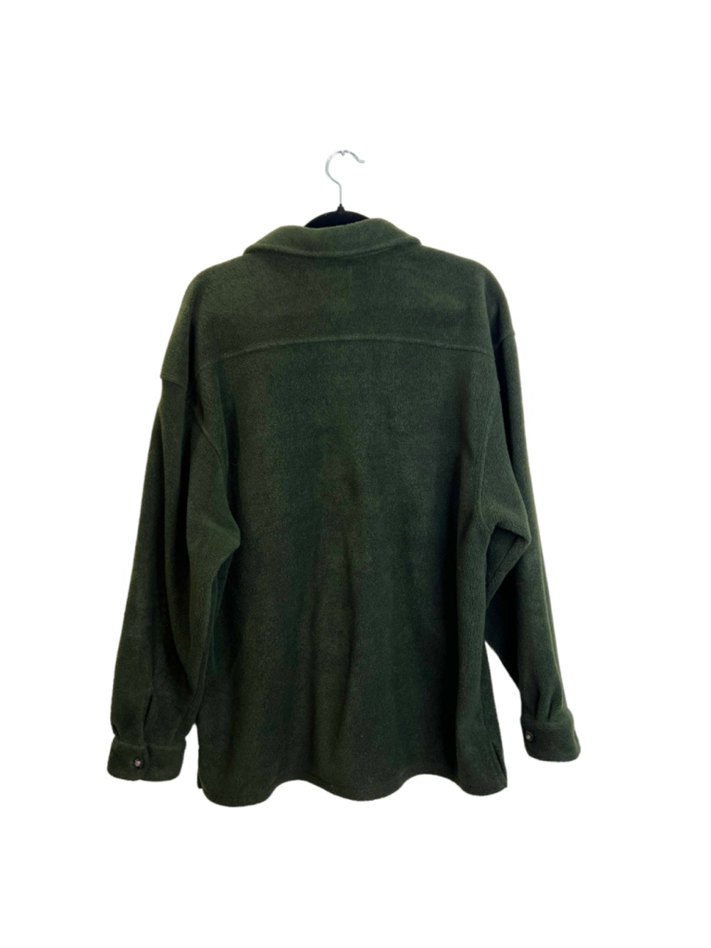 Vintage 90s Y2K Nicole Benisti Point Zero green boxy oversized fleece shacket XL - Picture 5 of 8